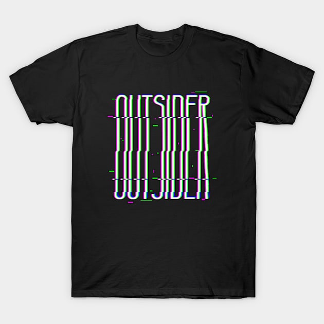 Glitch Text Error Outsider Typographic Design T-Shirt by New East 